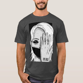Demon in Japanese Aesthetic Horror Girl Anime Mang T-Shirt