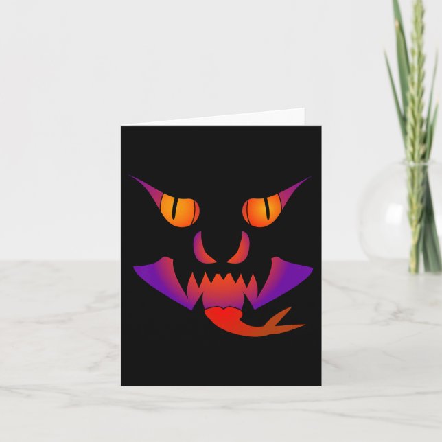 Demon Jack O Lantern  Card (Front)