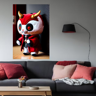 Demon lord plush toy   AI Art   Poster