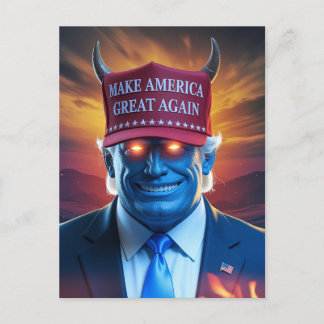 Demon Man in a Red Hat Postcard