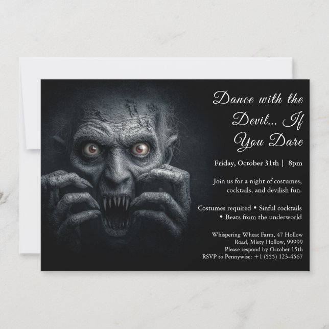 Demon Night Halloween Costume Party Invitation (Front)