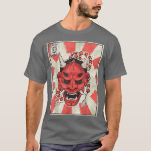 Demon Oni Mask Yokai Postage Stamp Japanese Aesthe T-Shirt