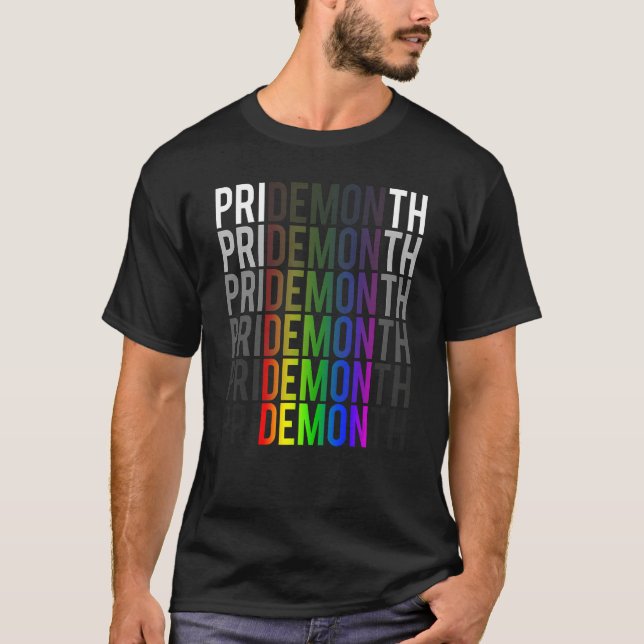 Demon Pride Month LGBT Gay Pride Month Transgender T-Shirt (Front)