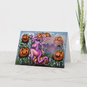 Demon Pumpkins Folded Greeting Card