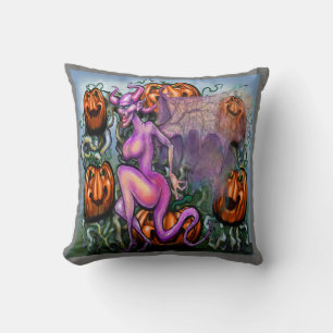 Demon Pumpkins Throw Pillow