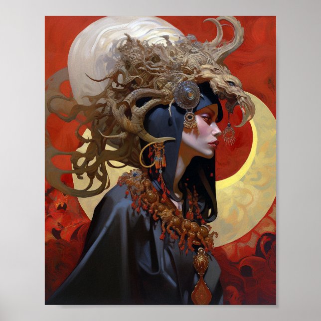 Demon Queen Fantasy Art Poster (Front)