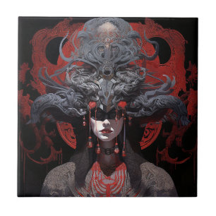 Demon Queen Fantasy Art Tile