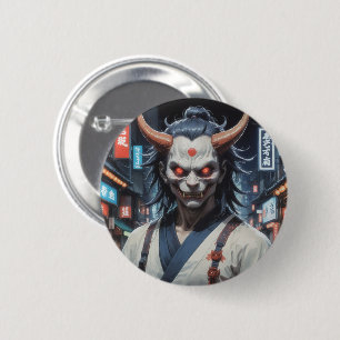 Demon Samurai 2 Inch Round Button