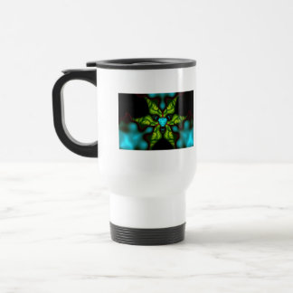 Demon Shadows – Emerald and Yellow Mask Travel Mug