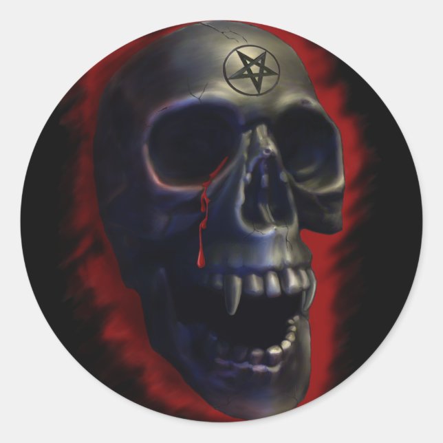 Demon Skull 1 Sticker (Front)