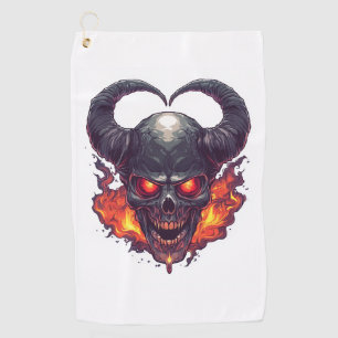 Demon Skull Firestorm Golf Towel