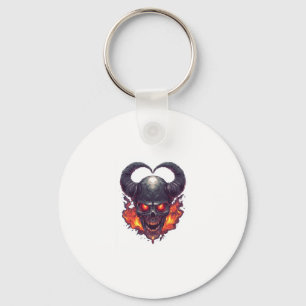 Demon Skull Firestorm Keychain