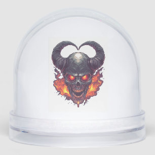 Demon Skull Firestorm Snowglobe