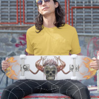 Demon Skull Helmet Horns Skateboard