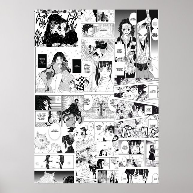 Demon Slayer Manga Collage Poster (Front)