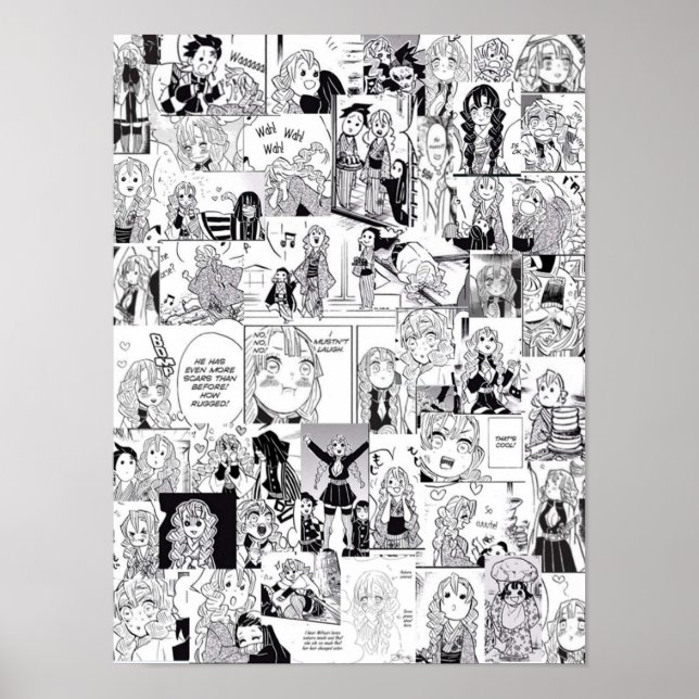 Demon Slayer Mitsuri Kanroji Collage  Poster (Front)