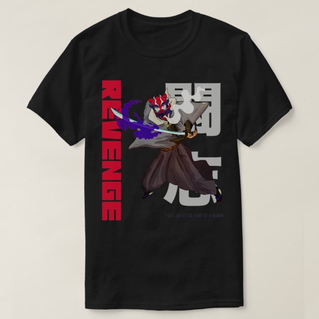 Demon Slayer Oni Warrior Revenge Japanese  Manga T-Shirt (Design Front)