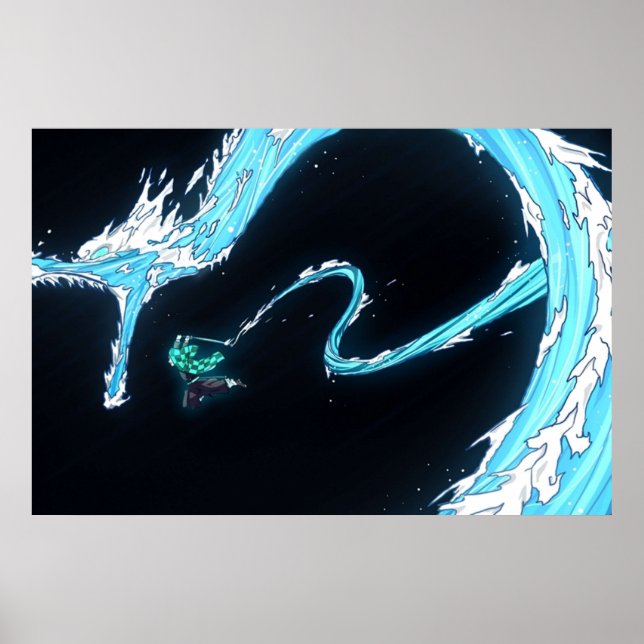 Demon Slayer Tanjiro Water Breathing Poster (Front)