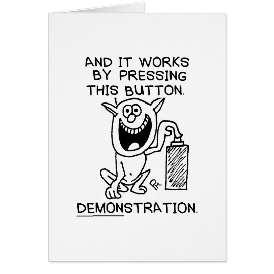 Demon-stration Card. Card