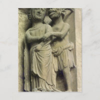 Demon tempting a woman, exterior figure