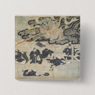 Demon Thunder, Tenjin Shrine, Kamakura Period 2 Inch Square Button