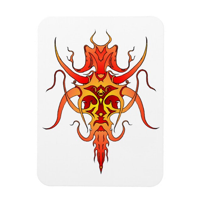 Demon Tribal Tattoo Design Magnet (Vertical)
