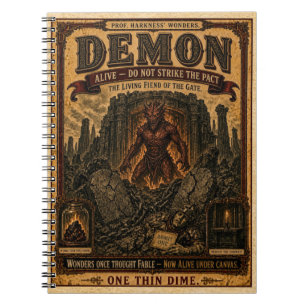 Demon, Vintage Circus Monster Notebook