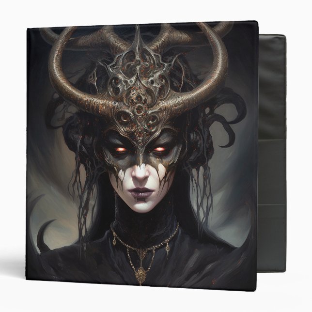 Demon Woman Queen Dark Fantasy Art Binder (Front/Inside)
