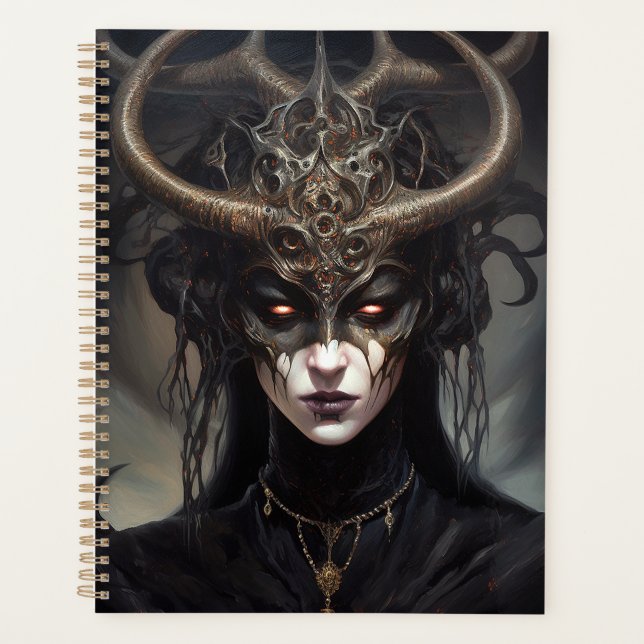 Demon Woman Queen Dark Fantasy Art Planner (Front)