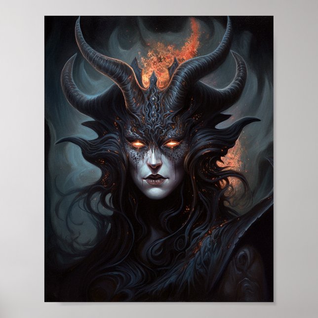 Demon Woman Queen Dark Fantasy Art Poster (Front)