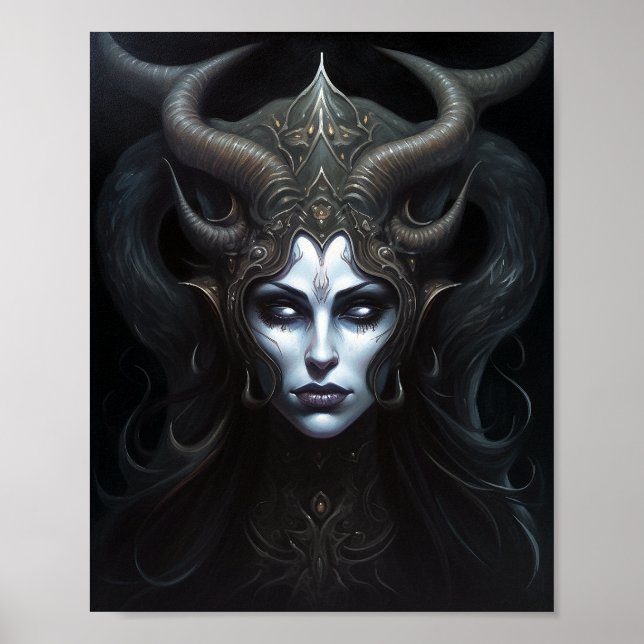 Demon Woman Queen Dark Fantasy Art Poster (Front)