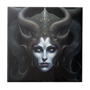 Demon Woman Queen Dark Fantasy Art Tile