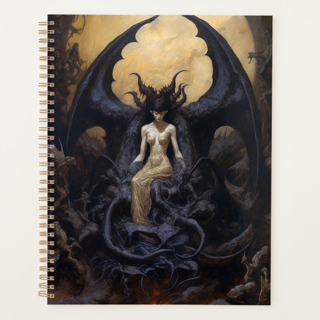 Demoness Dark Fantasy Goth Gothic Art Planner (Front)