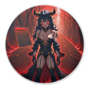 Demoness with Contact at Crossroads, Anime Demon Ceramic Knob