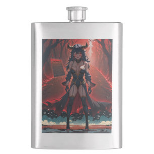 Demoness with Contact at Crossroads, Anime Demon Hip Flask