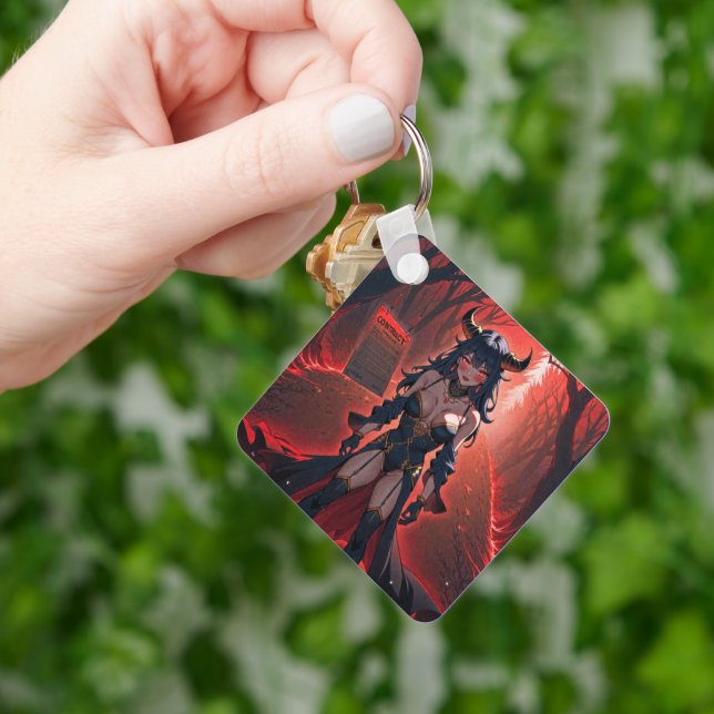 Demoness with Contact at Crossroads, Anime Demon Keychain (Hand)