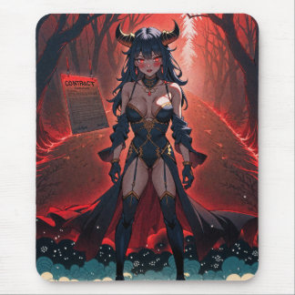 Demoness with Contact at Crossroads, Anime Demon Mouse Pad