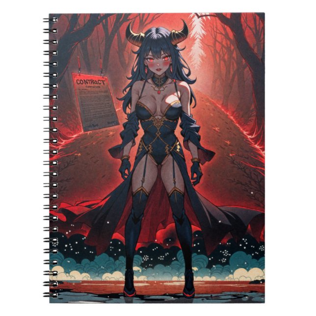 Demoness with Contact at Crossroads, Anime Demon Notebook (Front)