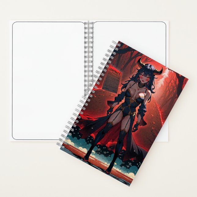 Demoness with Contact at Crossroads, Anime Demon Notebook (Inside)