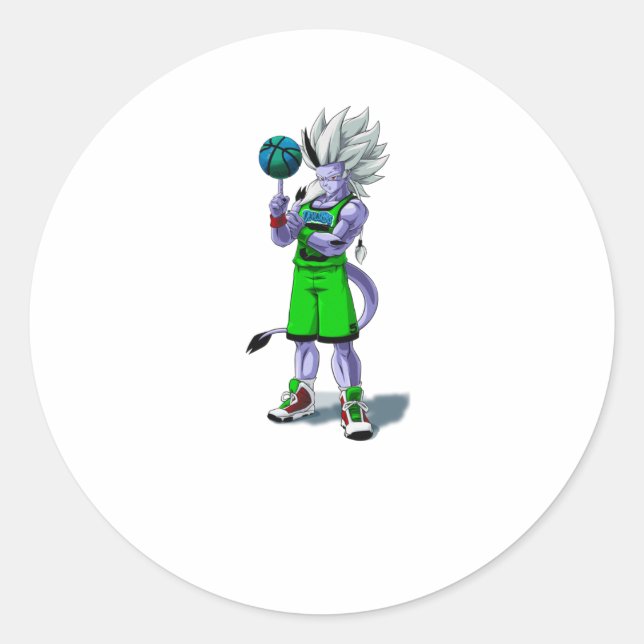 Demonic Basketball Player Anime  Classic Round Sticker (Front)