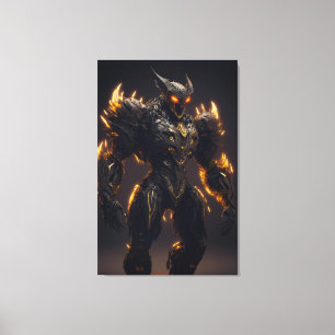 Demonic creature on a black background canvas print