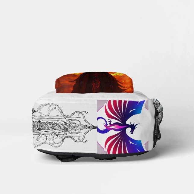 "Demonista Delight: Devil-Inspired Fashion Bag" Printed Backpack (Bottom)