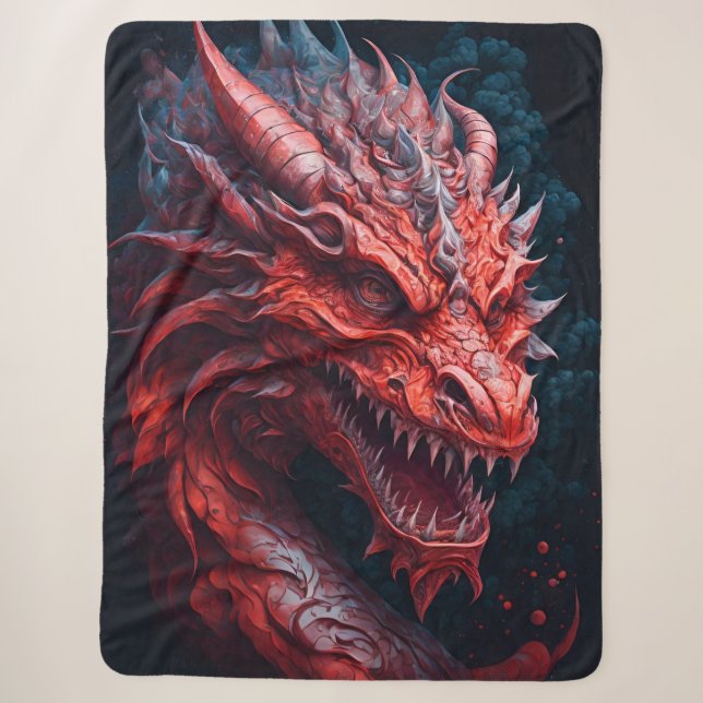 Demonistic Dragon  Sherpa Blanket (Front)