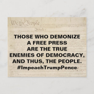 Demonize a Free Press True Enemy of People Postcard