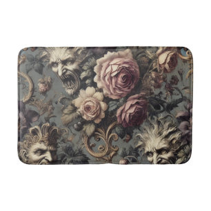 Demons of Delinquency – Gothic Floral Design Bath Mat