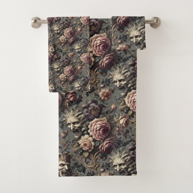 Demons of Delinquency – Gothic Victorian  Bath Towel Set (Insitu)