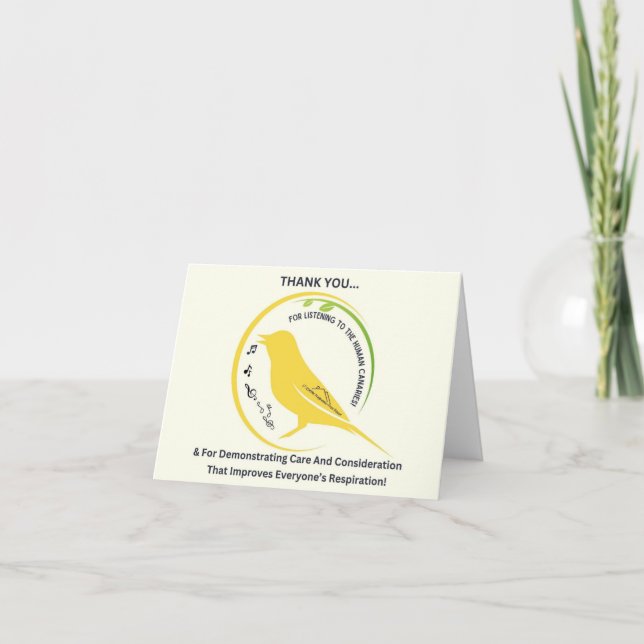 Demonstrating Care and Consideration Thank You Card (Front)