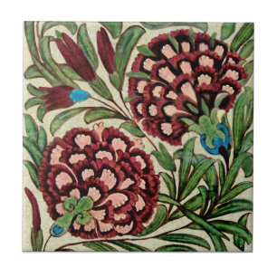 DeMorgan Persian Style Floral Repro Antique HP Tile