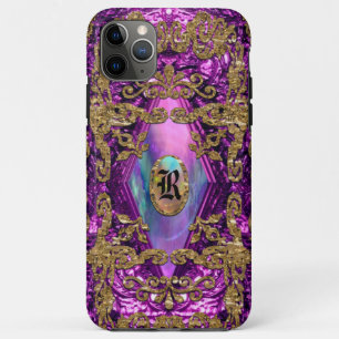 Dempsey Plum Elegant Chic Monogram iPhone 11 Pro Max Case