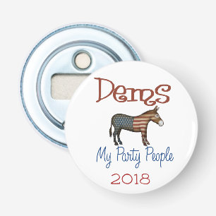 DEMS My Party Patriotic Donkey Design Bottle Opener
